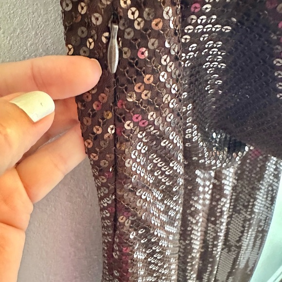 Chetta B sequin chocolate dress size 10 stretchy nwot - Picture 5 of 6